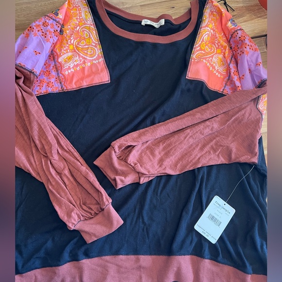 We the Free mixed material long sleeve tee - Picture 3 of 5